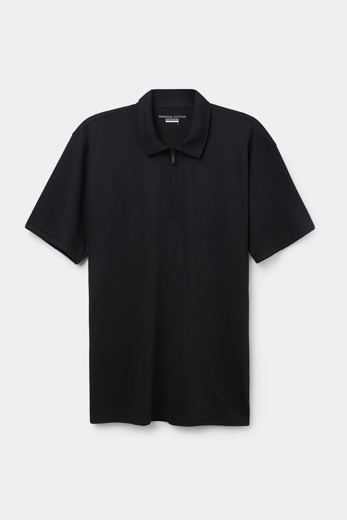 Poloshirt met Korte Mouwen en Rits van Gemerceriseerd Premium Katoen