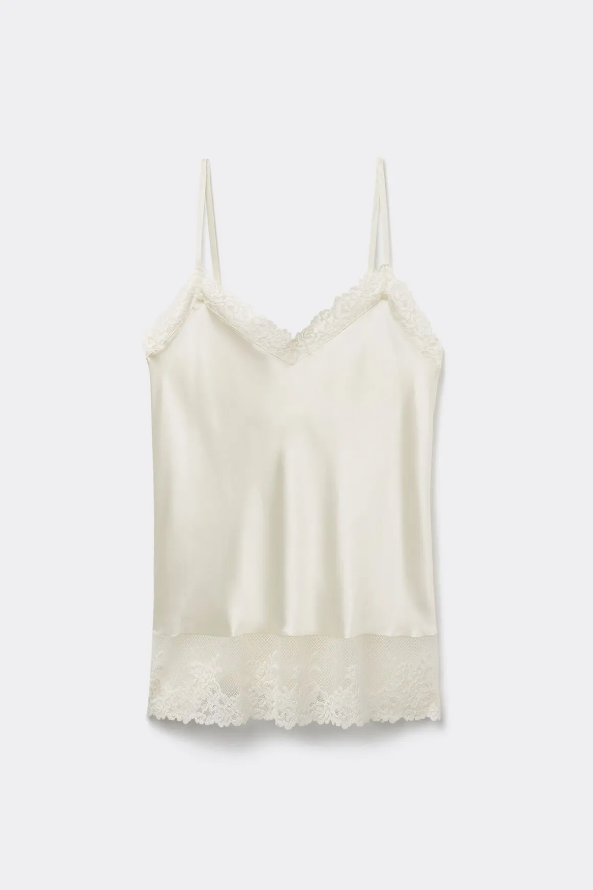 Pretty Flowers Top met Dunne Schouderband van Satijn