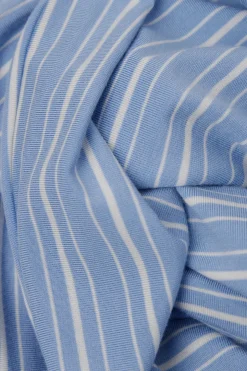Rechte Broek in Modal met Oxford-Strepen