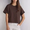 Shirt met Korte Mouwen Boxy Fit Katoen