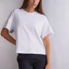 Shirt met Korte Mouwen Boxy Fit Katoen