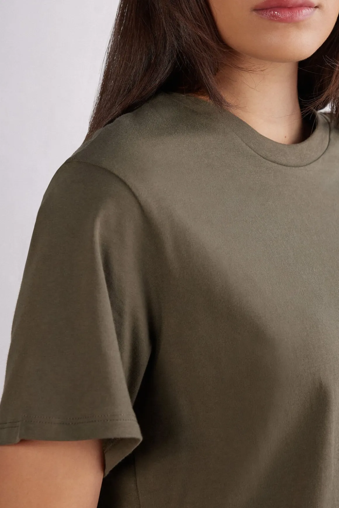 Shirt met Korte Mouwen Boxy Fit Katoen