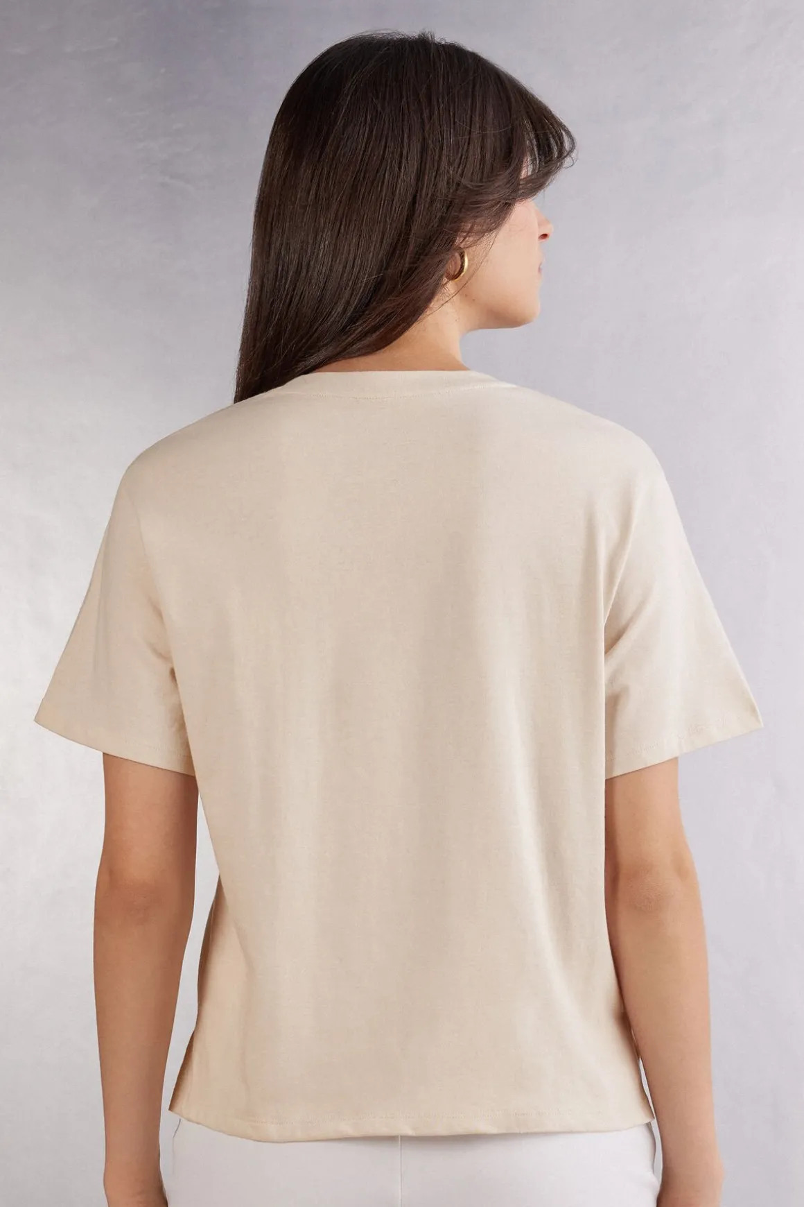 Shirt met Korte Mouwen Boxy Fit Katoen
