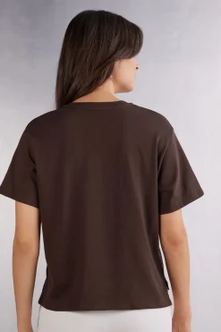 Shirt met Korte Mouwen Boxy Fit Katoen