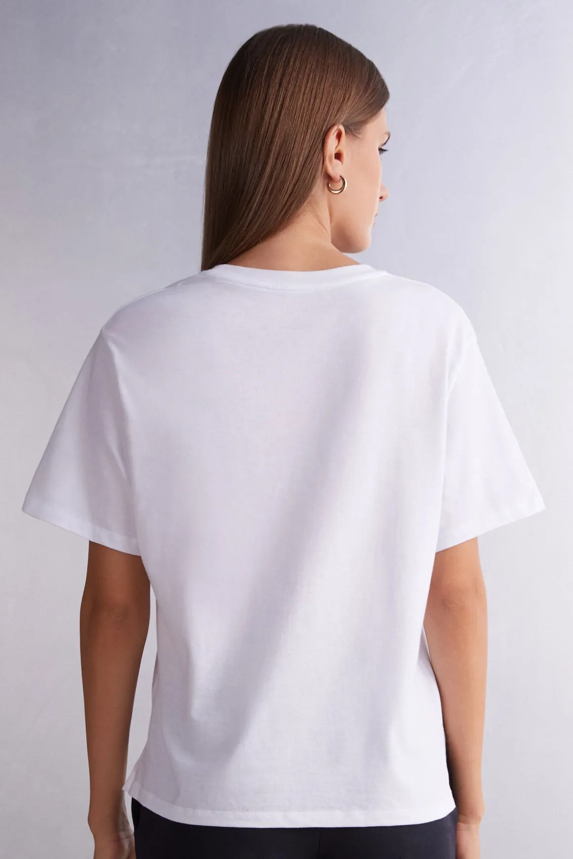 Shirt met Korte Mouwen Boxy Fit Katoen
