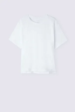 Shirt met Korte Mouwen Boxy Fit Katoen