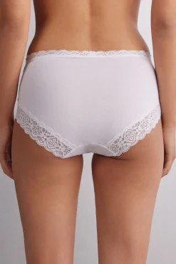 Slip met Halfhoge Taille van Katoen en Kant