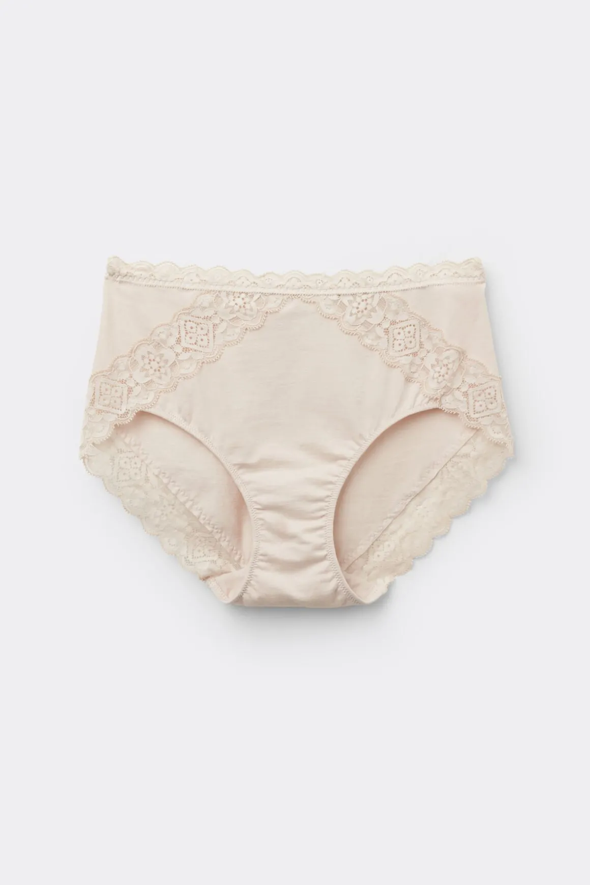 Slip met Halfhoge Taille van Katoen en Kant