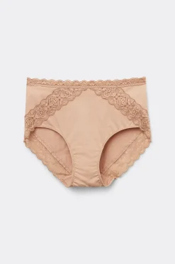 Slip met Halfhoge Taille van Katoen en Kant