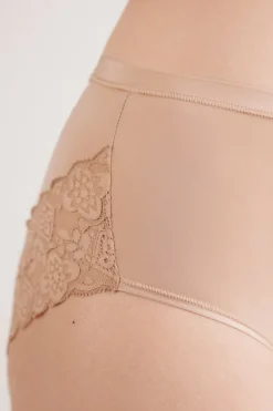 Slip met Hoge Taille van Microvezel en Kant
