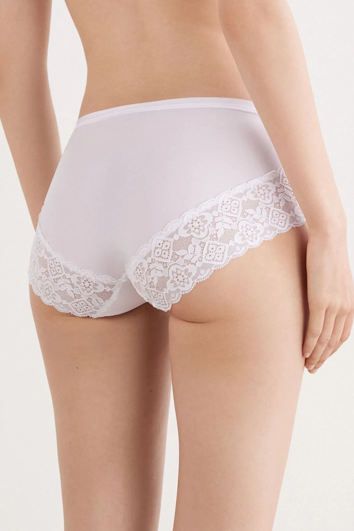 Slip met Hoge Taille van Microvezel en Kant