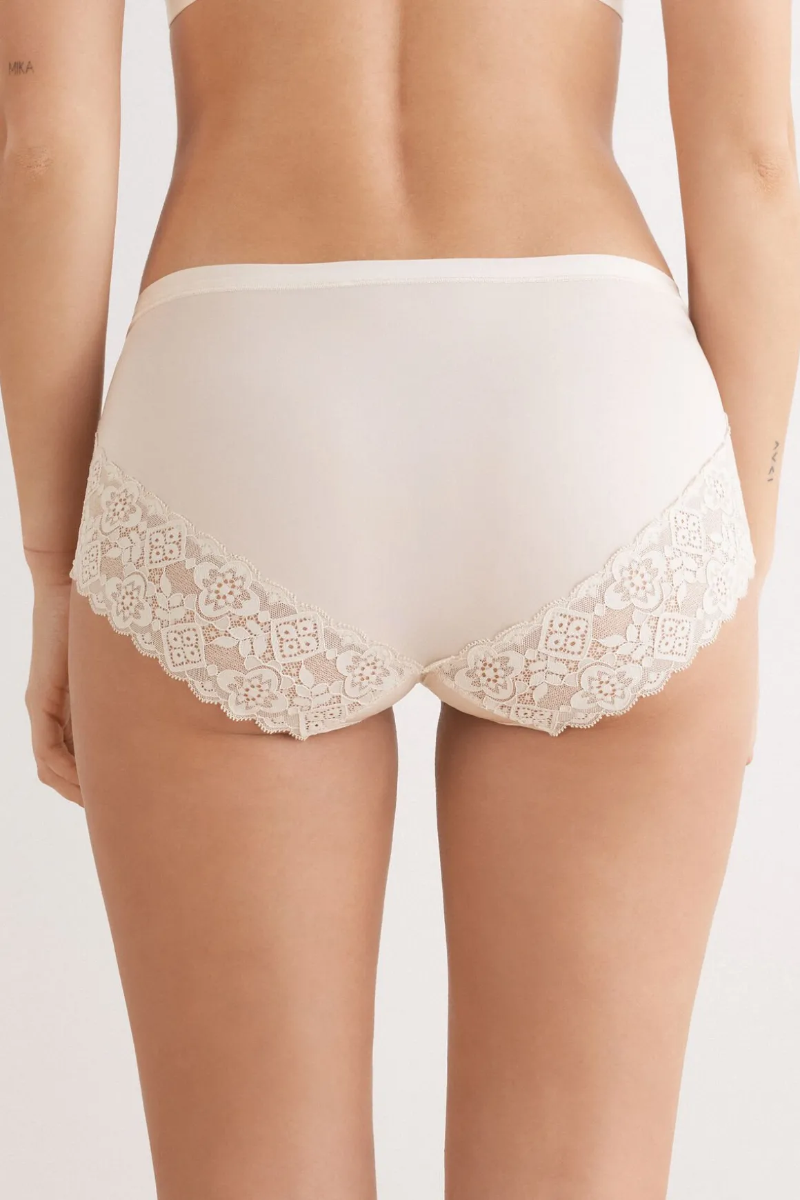 Slip met Hoge Taille van Microvezel en Kant