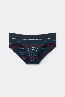 Slip van Katoen Superior met Meerkleurige Streepprint
