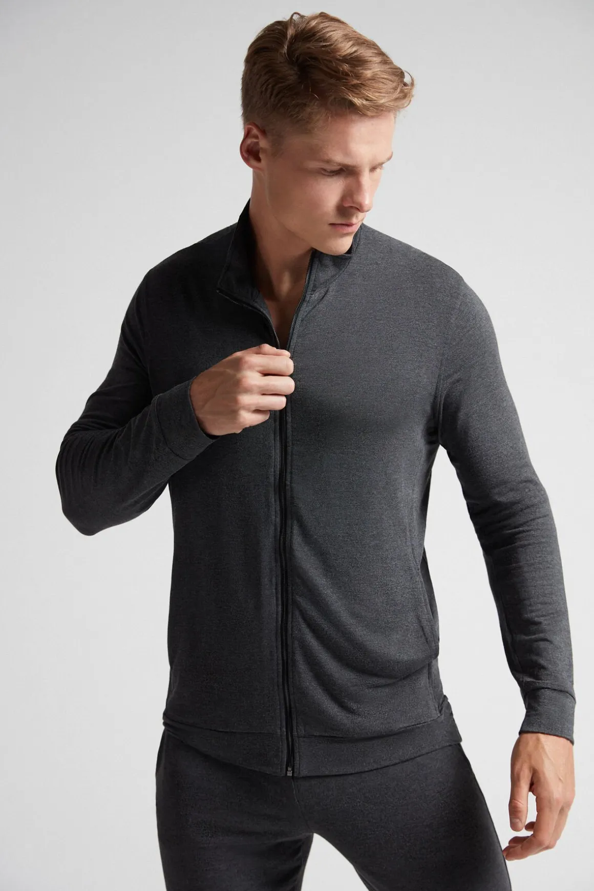 Sweatshirt van Zijde en Modal met Rits