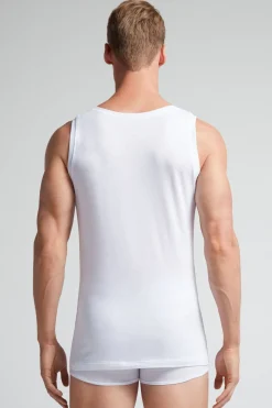 Tanktop met Ronde Hals van Onafgewerkte Superieur Katoen