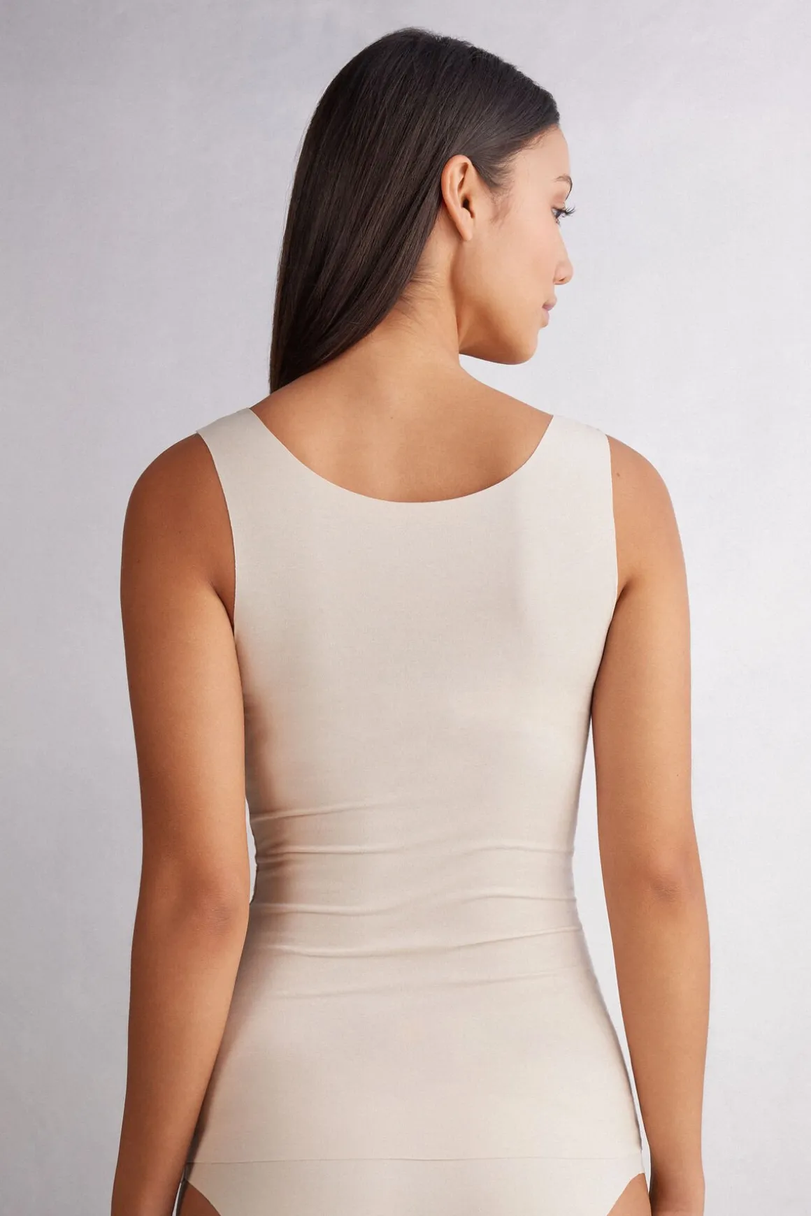 Tanktop met Ronde Hals van Onafgewerkt Katoen