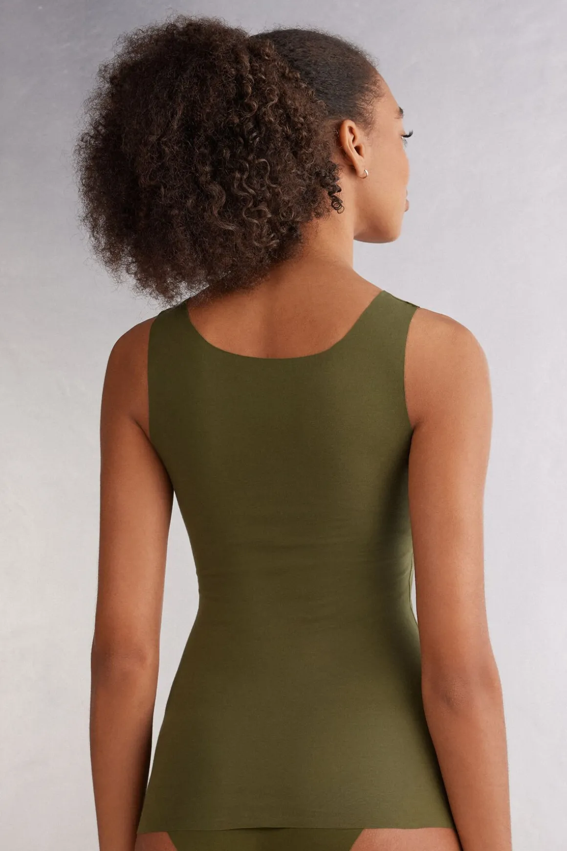 Tanktop met Ronde Hals van Onafgewerkt Katoen