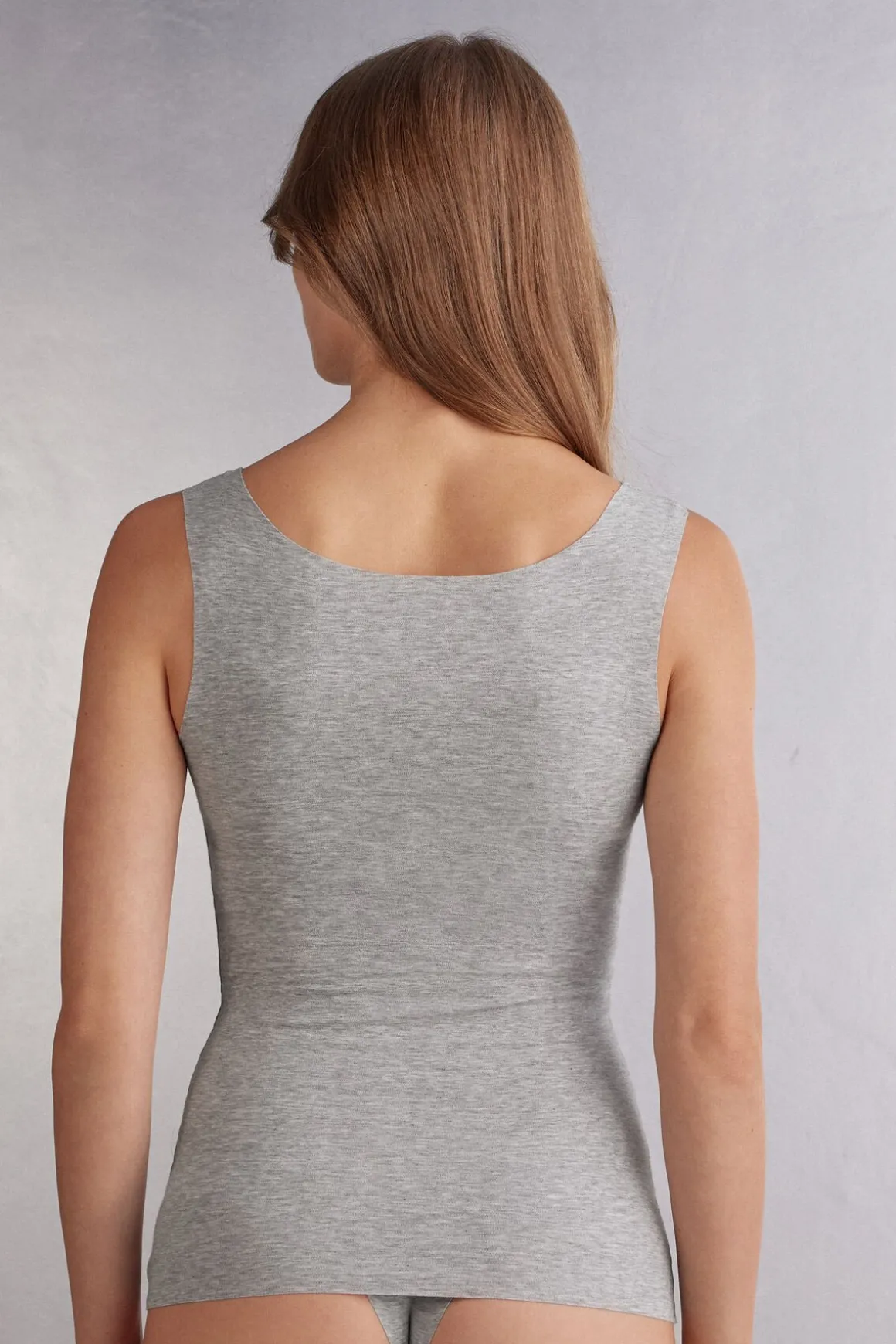 Tanktop met Ronde Hals van Onafgewerkt Katoen