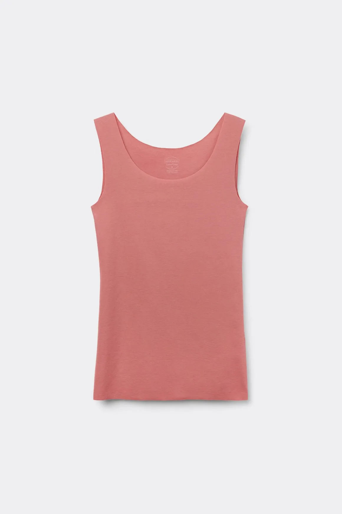 Tanktop met Ronde Hals van Onafgewerkt Katoen