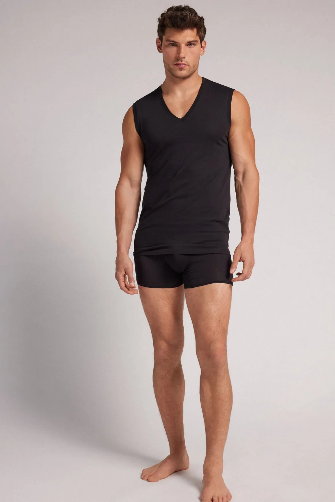 Tanktop met V-Hals van Extrafijne Superieur Katoen
