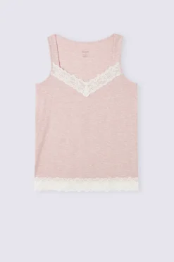 Tanktop van Modal met Details van Kant
