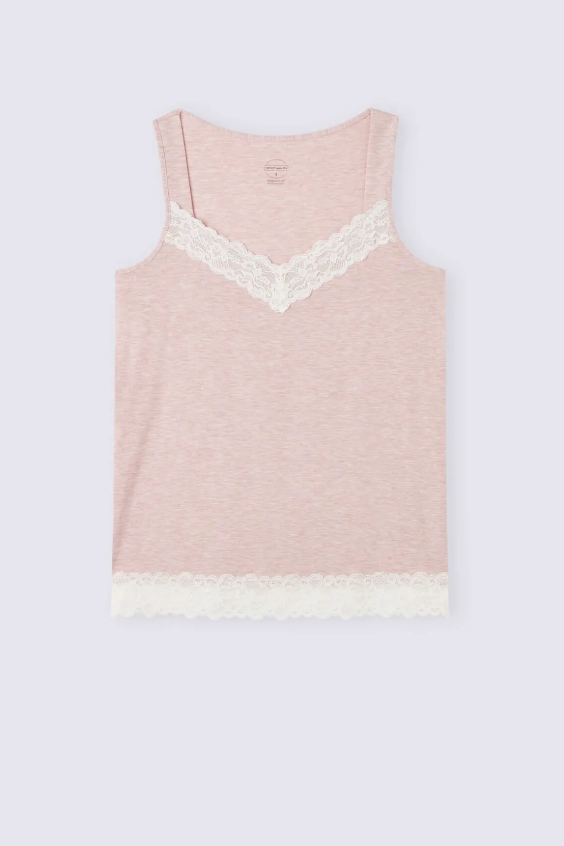 Tanktop van Modal met Details van Kant