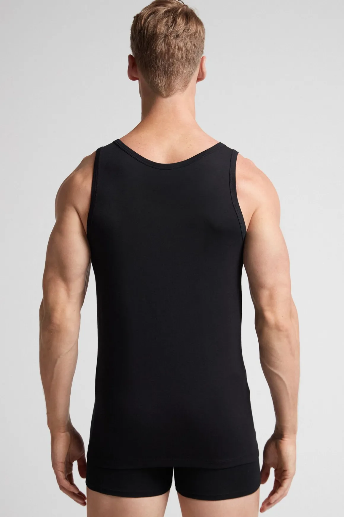 Tanktop Zonder Mouwen met Ronde Hals in Superieur Stretchkatoen