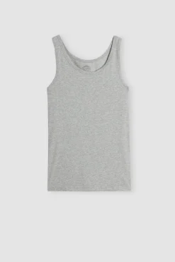Tanktop Zonder Mouwen met Ronde Hals in Superieur Stretchkatoen
