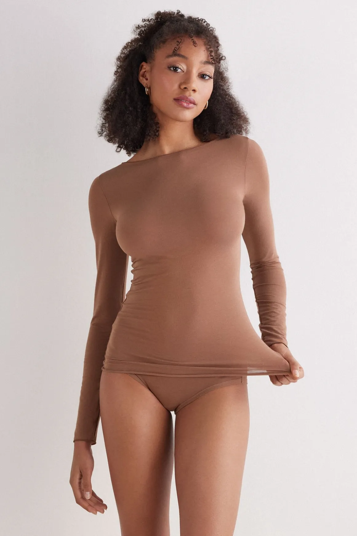 Trui met Boothald van Katoen The Sensual Cotton