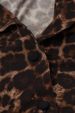 Trui met Lange Mouwen en Open Voorkant van Modal Luxurious Leopard