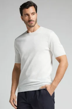 T-Shirt Gebreid van Gevlamd Katoen