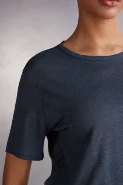 T-shirt met korte mouwen van linnen