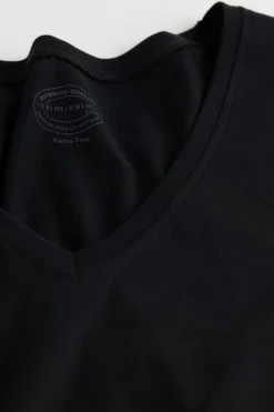 T-Shirt met V-Hals van Extrafijn Superieur Katoen