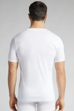T-Shirt met V-Hals van Gemerceriseerd Premium Katoen