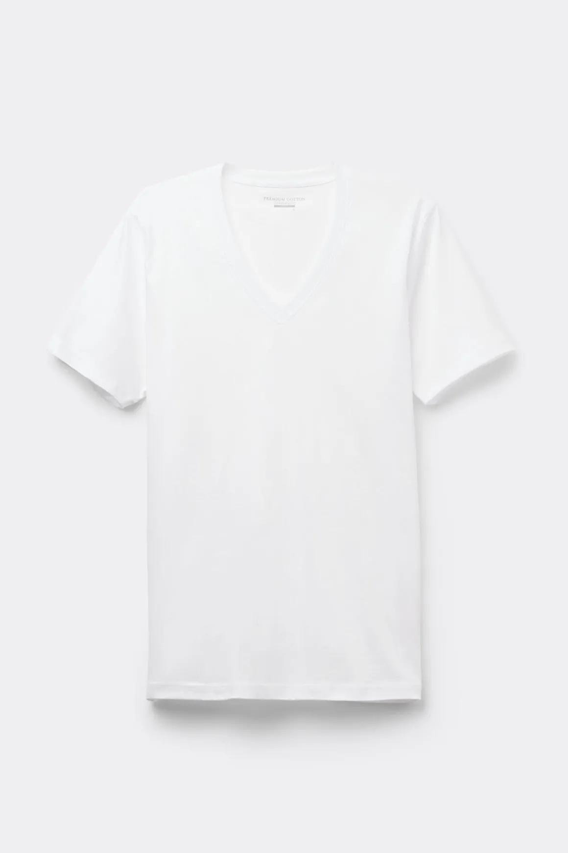 T-Shirt met V-Hals van Gemerceriseerd Premium Katoen
