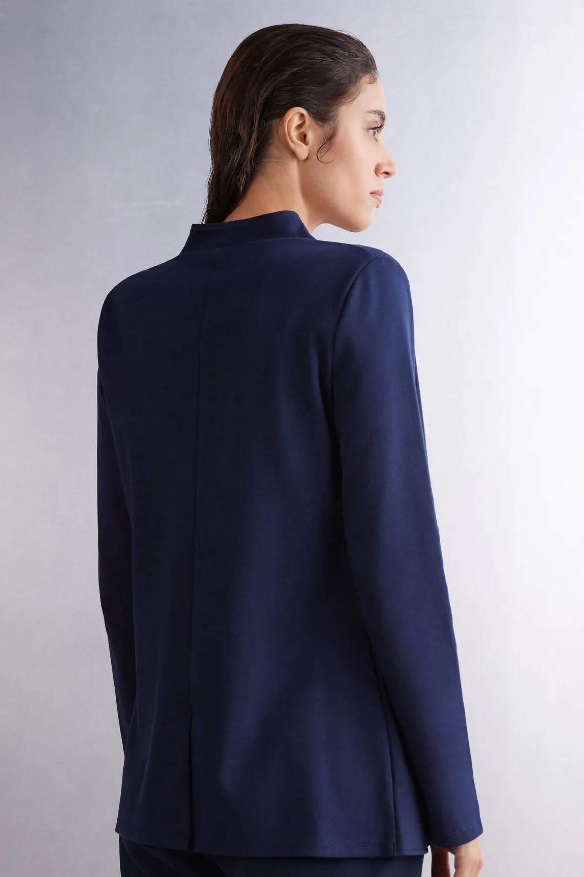 Vest van Katoenen Interlock met Lange Mouwen