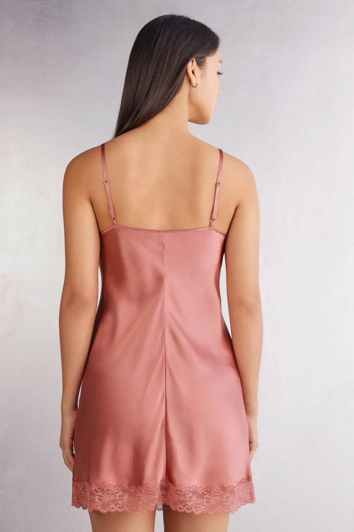 Zijden Slipdress met Kanten Detail