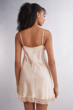 Zijden Slipdress met Kanten Detail