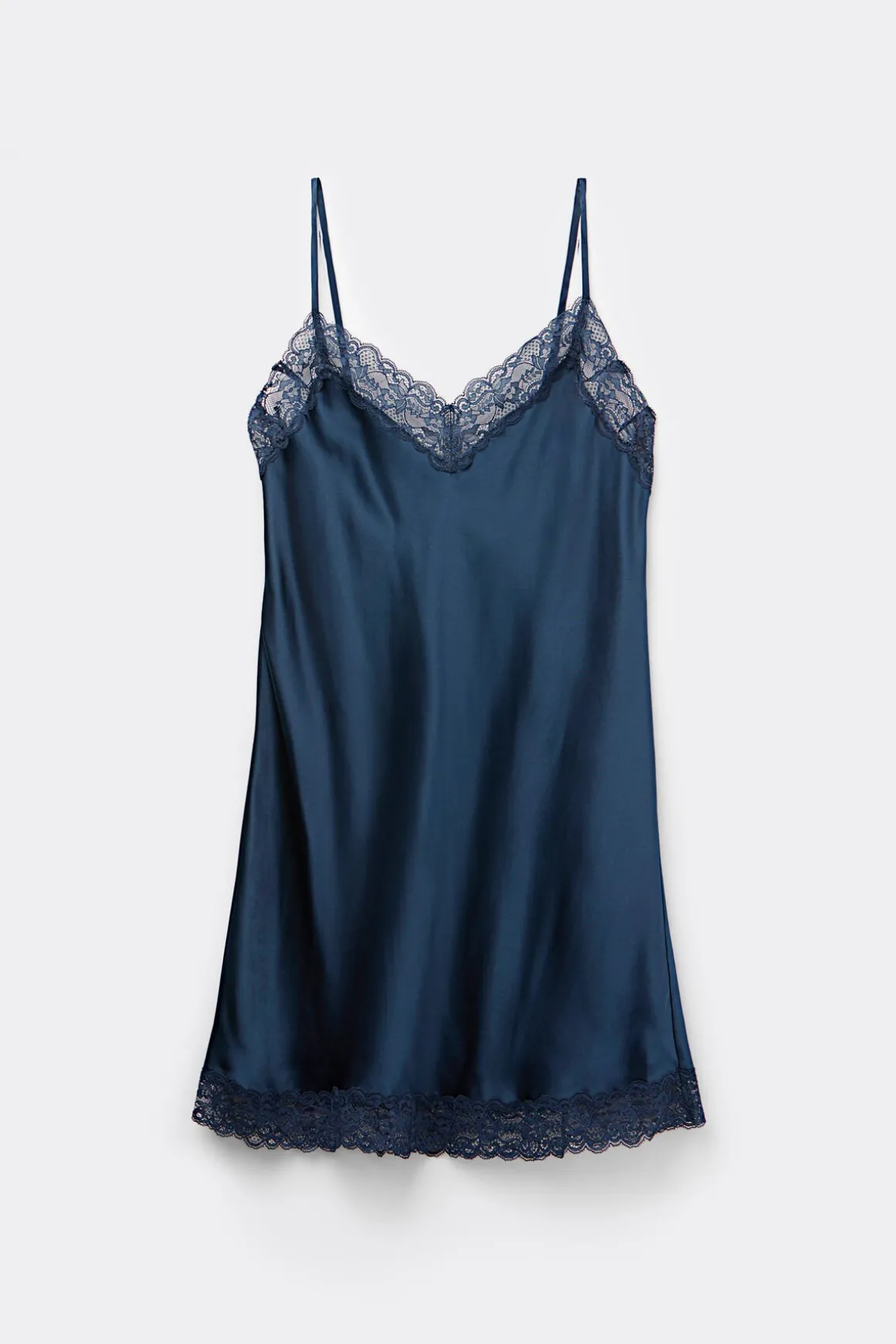 Zijden Slipdress met Kanten Detail