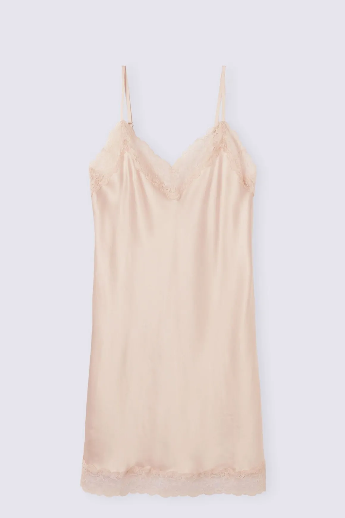 Zijden Slipdress met Kanten Detail