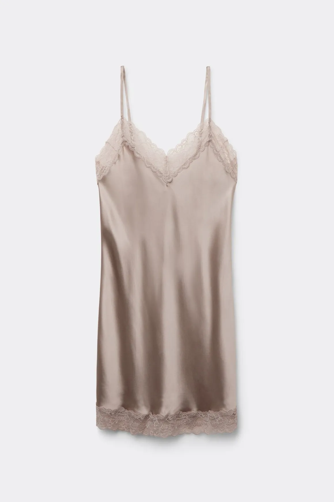 Zijden Slipdress met Kanten Detail