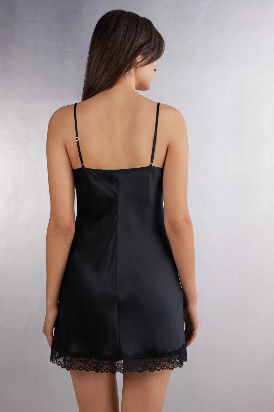 Zijden Slipdress met Kanten Detail