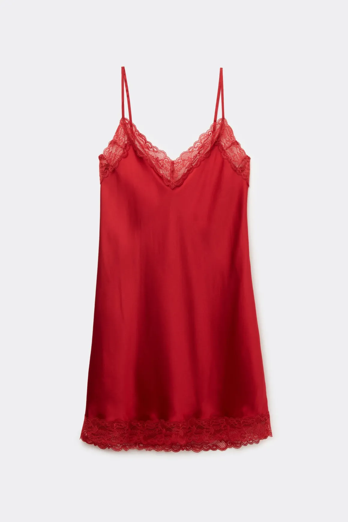 Zijden Slipdress met Kanten Detail