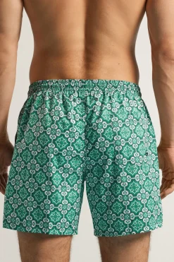 Zwemboxer met Majolicaprint Aquagroen
