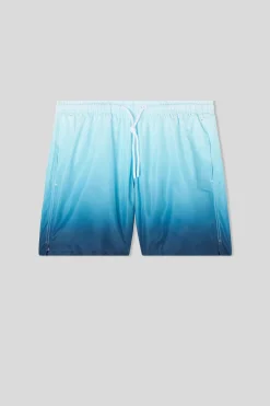 Zwemboxer met Wazige Print Blauw